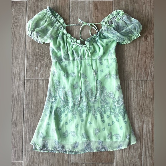 Urban Outfitters Green Paisley Becca Mini Dress - Picture 5 of 8